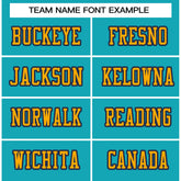 Custom Aqua Navy-Yellow Classic Style Authentic Football Jersey